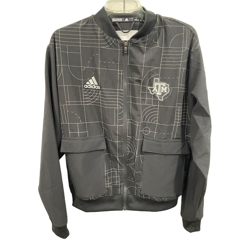 Adidas Texas A&M Playoff‎ Full-Zip Jacket Men's M Black Geometric Casual Fall
